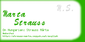 marta strauss business card